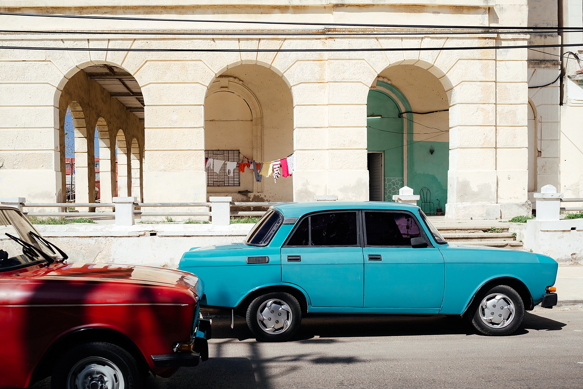  Bright cars in the Vedado neighborhood of Havana 