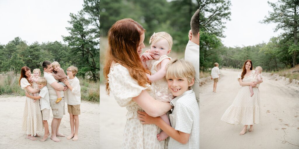 Mom holds baby girl at Cape Henlopen State Park