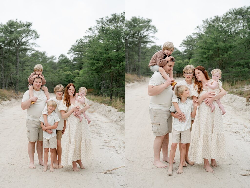Family poses for family photos in Lewes Delawre